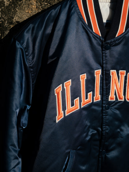 Mid 1980s "STARTER" Illinois Satin Bomber Jacket"