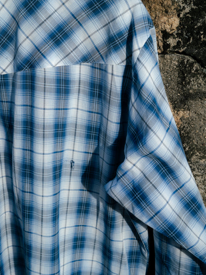 "PLAINS" Western Checker Pearl Snap Long Sleeve Shirt