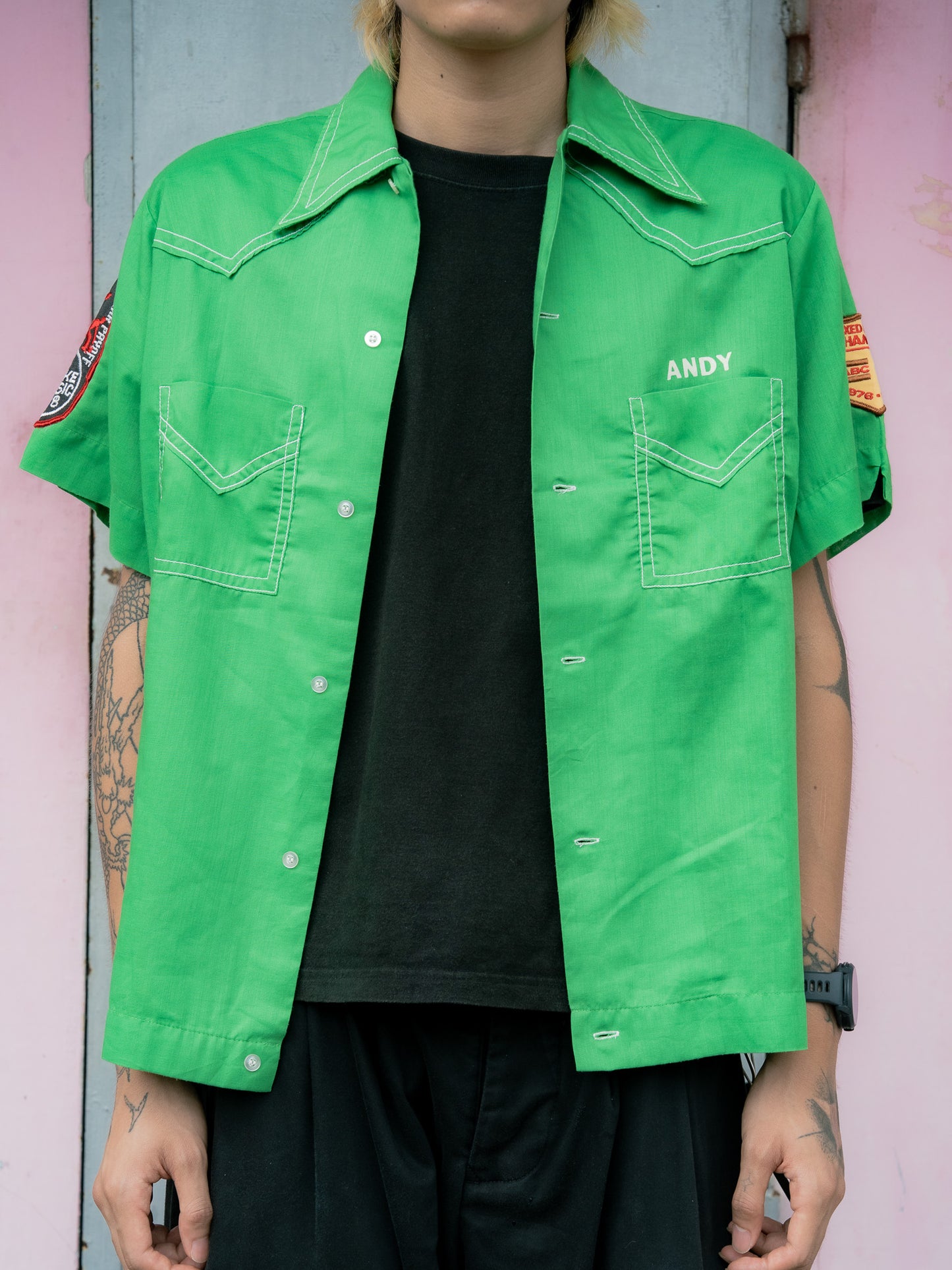 1970s "HILTON" SCOTT'S PLASTIC SERVICE CORP Western Yoke Bowling Shirt