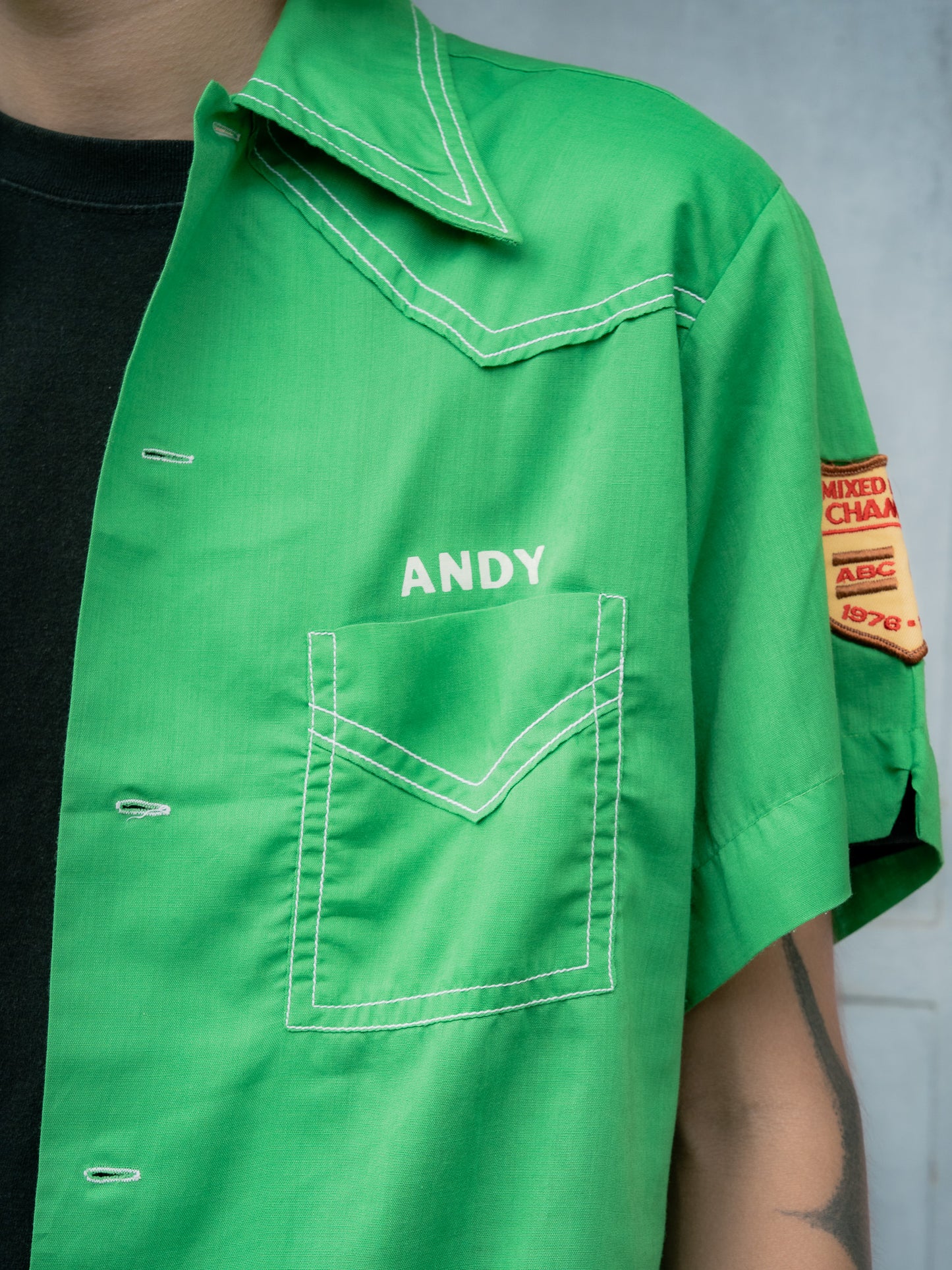 1970s "HILTON" SCOTT'S PLASTIC SERVICE CORP Western Yoke Bowling Shirt