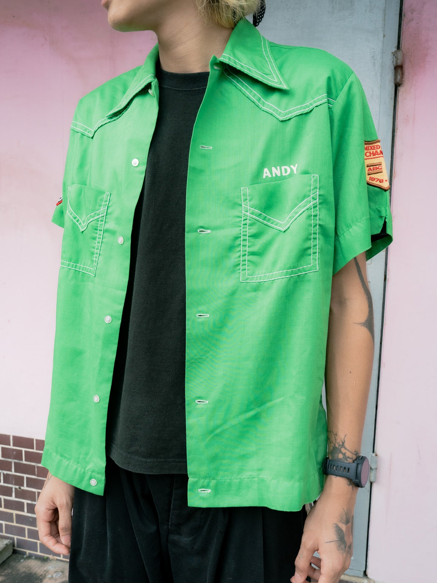 1970s "HILTON" SCOTT'S PLASTIC SERVICE CORP Western Yoke Bowling Shirt