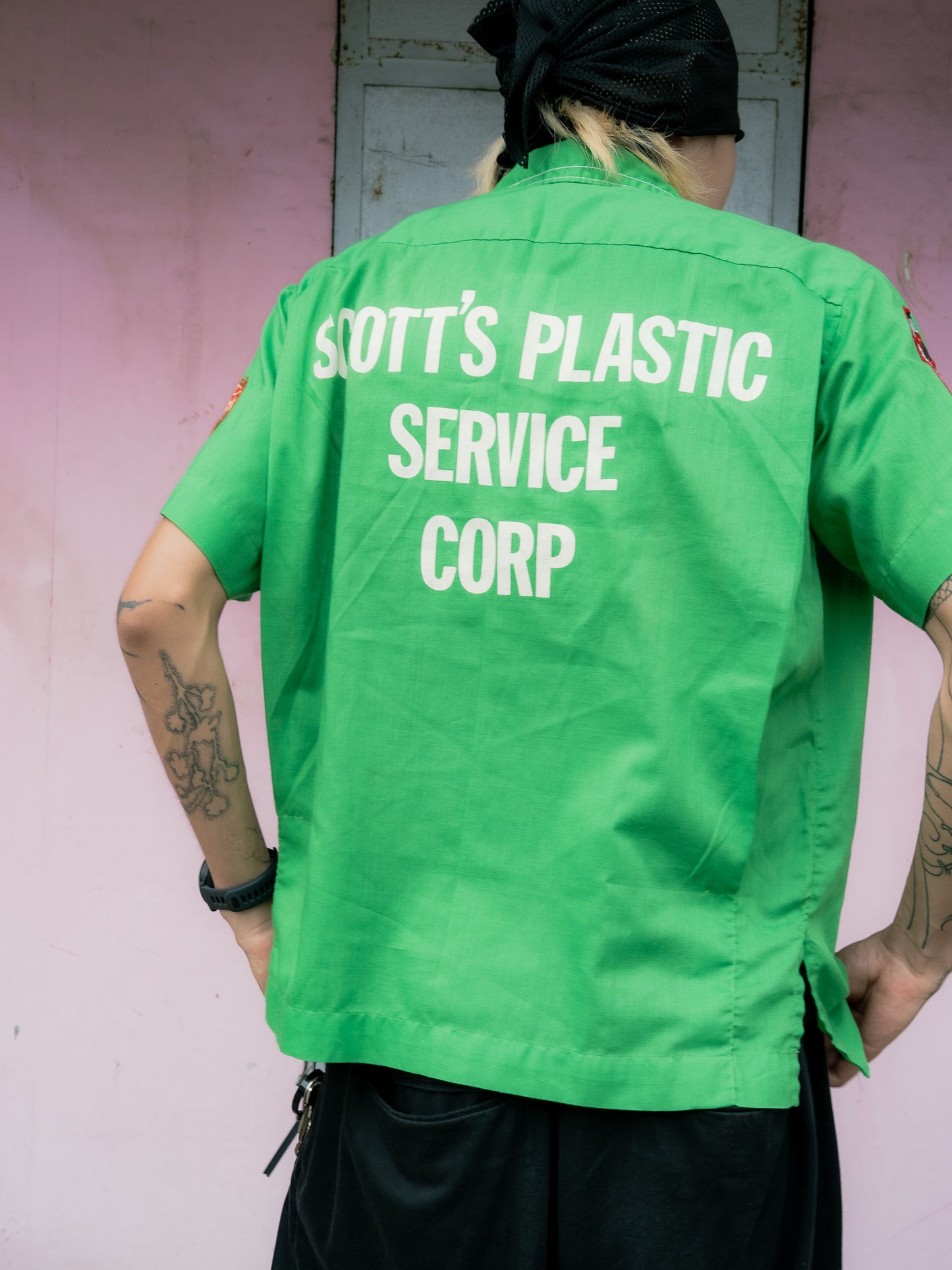 1970s "HILTON" SCOTT'S PLASTIC SERVICE CORP Western Yoke Bowling Shirt