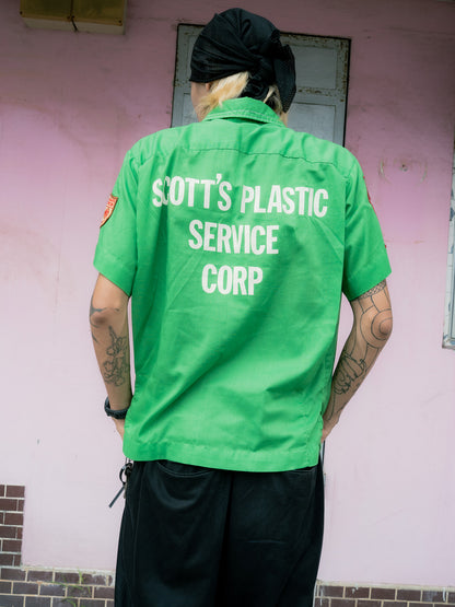 1970s "HILTON" SCOTT'S PLASTIC SERVICE CORP Western Yoke Bowling Shirt