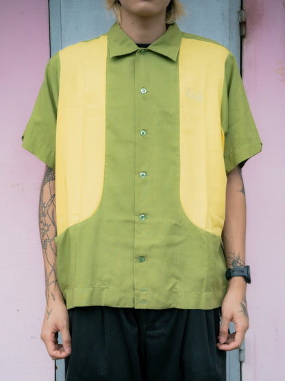 1950s "KING LOUIE" Macon Tigers Two-Tone Bowling Shirt 