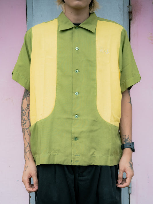 1950s "KING LOUIE" Macon Tigers Two-Tone Bowling Shirt 