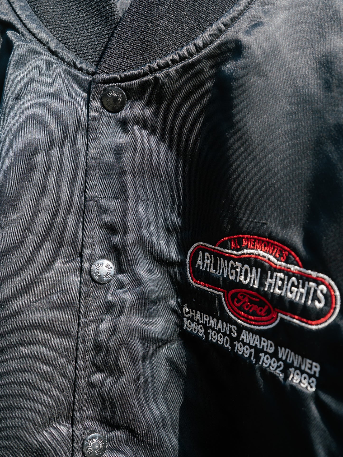 1990s "BIRDIE" Arlington Heights Ford Bomber Satin Jacket