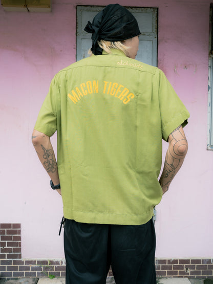 1950s "KING LOUIE" Macon Tigers Two-Tone Bowling Shirt 