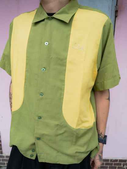 1950s "KING LOUIE" Macon Tigers Two-Tone Bowling Shirt 