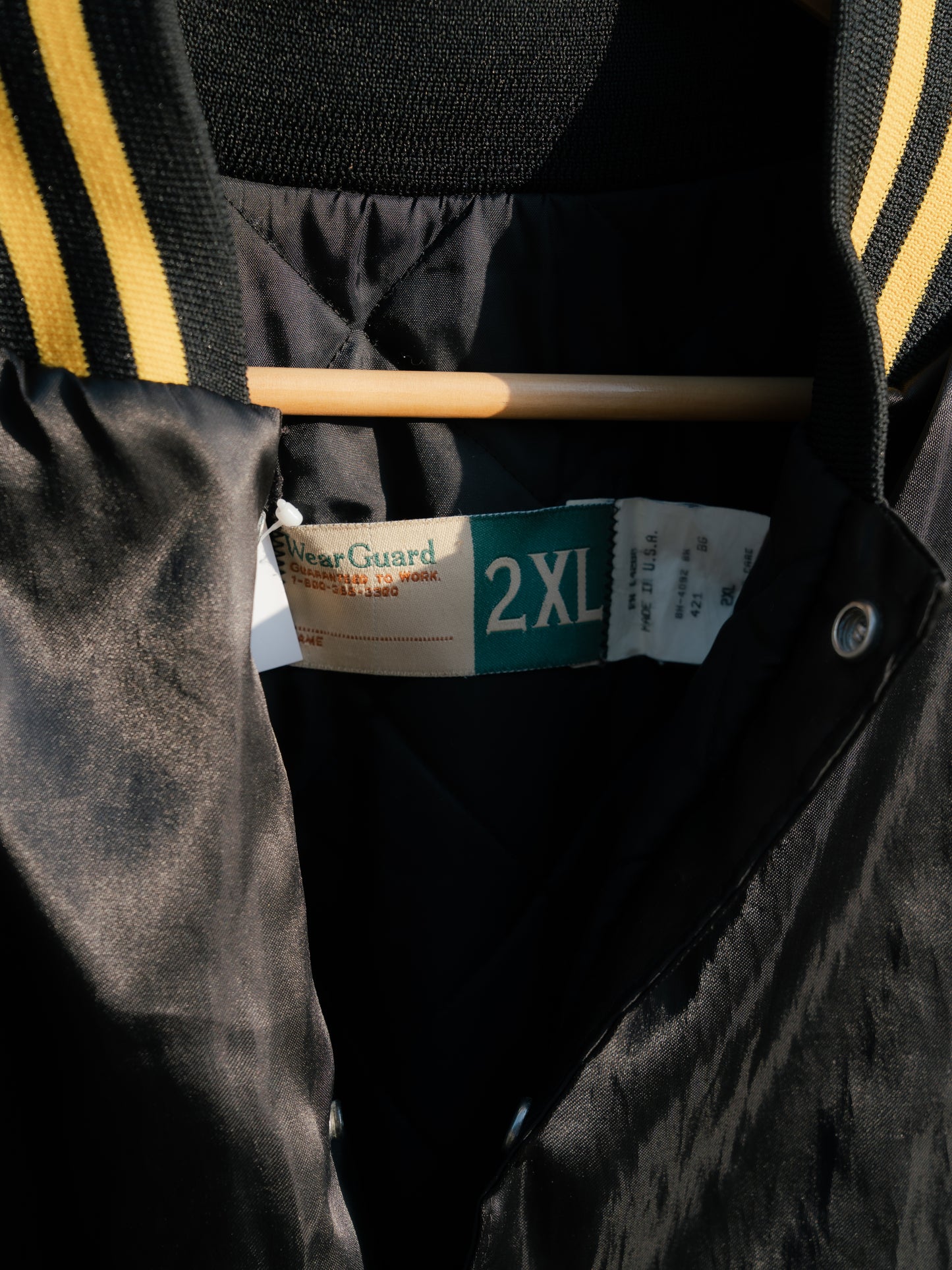 1980-90s "WEAR GUARD" Embroidered Bomber Satin Jacket