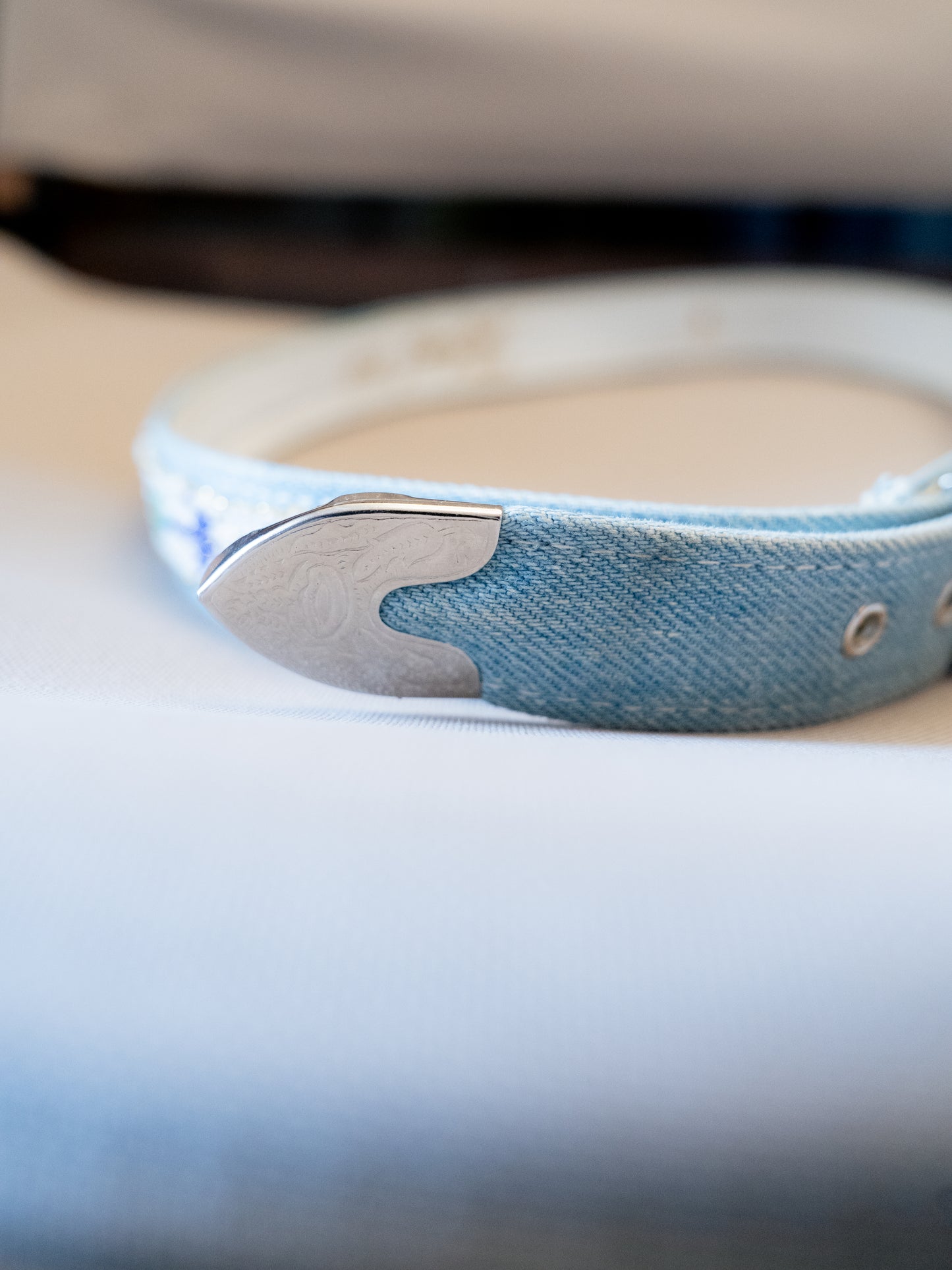 1990s "Billy Belts" Navajo Beaded 2712 Denim Belt - Size 26