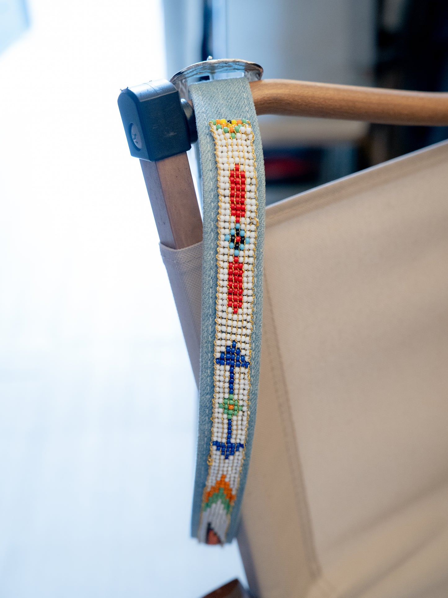 1990s "Billy Belts" Navajo Beaded 2712 Denim Belt - Size 26