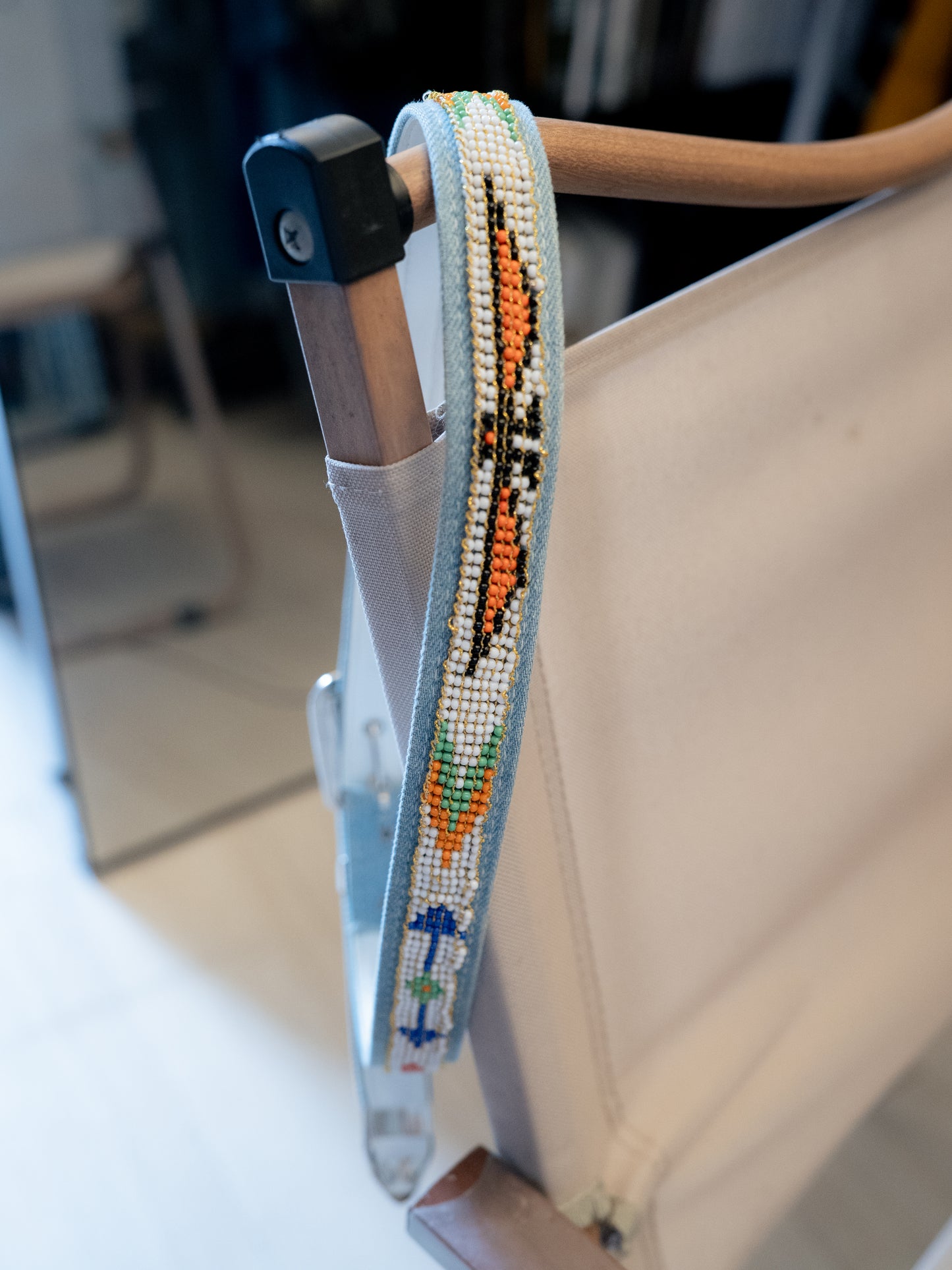 1990s "Billy Belts" Navajo Beaded 2712 Denim Belt - Size 26