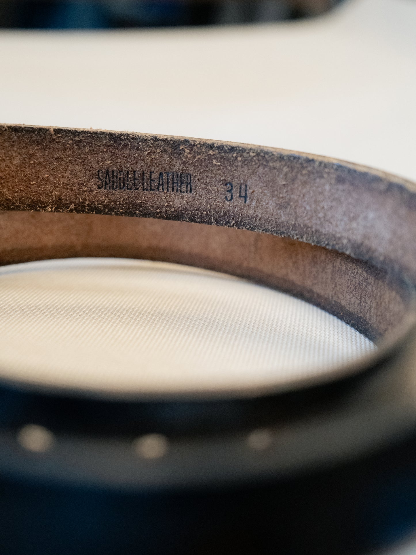 SADDLE LEATHER 20mm Belt - Size 34