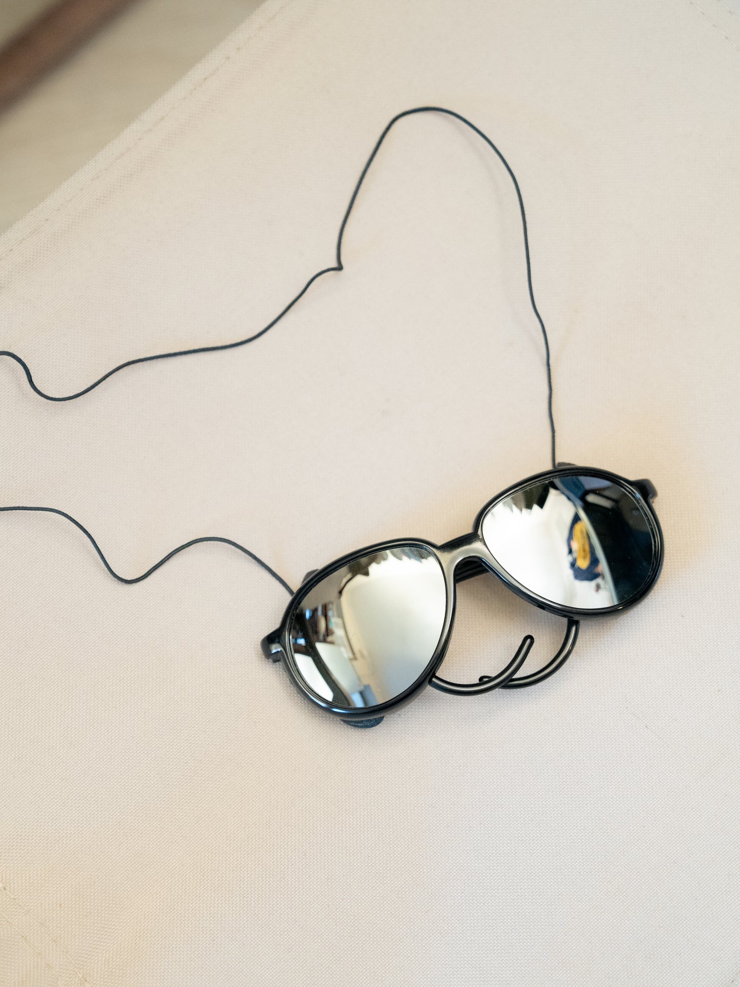 1970s Japanese Plastic Sunglasses with Leather Side Shields