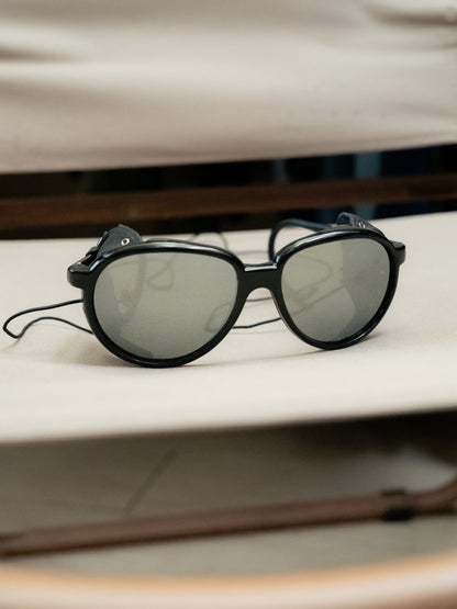 1970s Japanese Plastic Sunglasses with Leather Side Shields