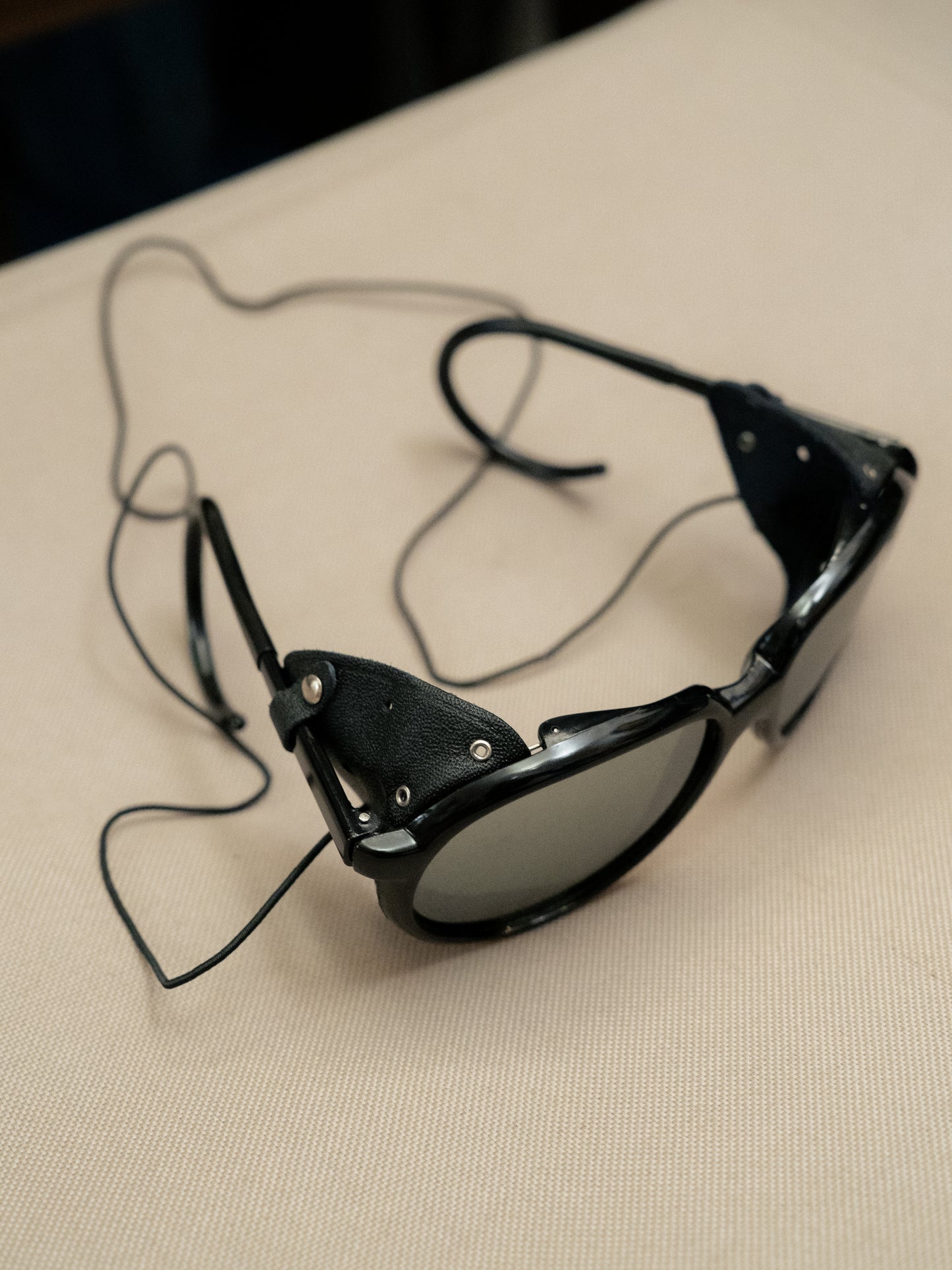 1970s Japanese Plastic Sunglasses with Leather Side Shields