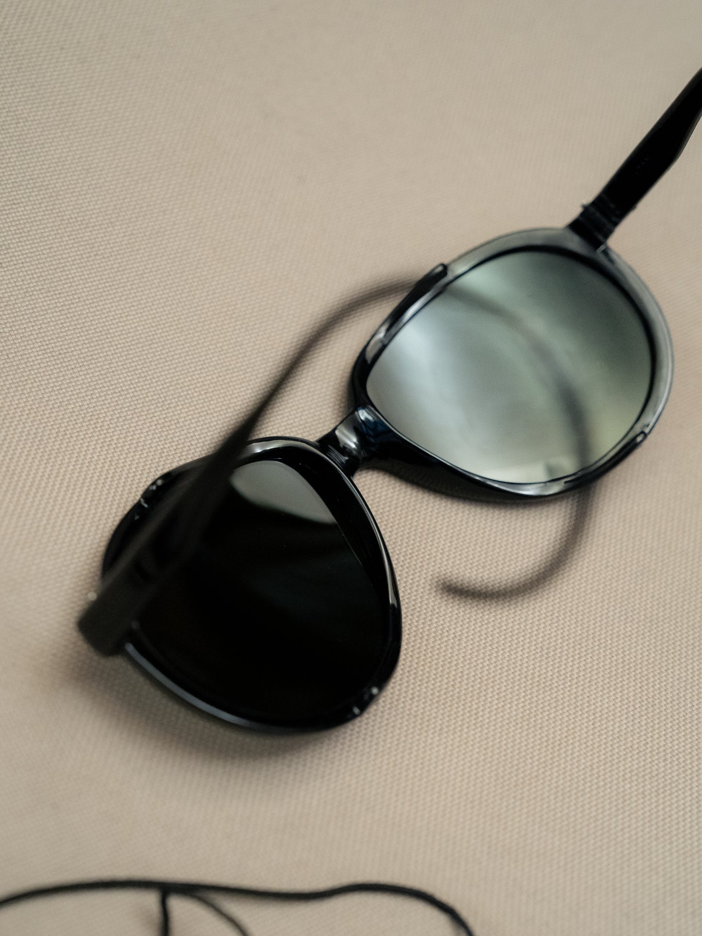 1970s Japanese Plastic Sunglasses with Leather Side Shields