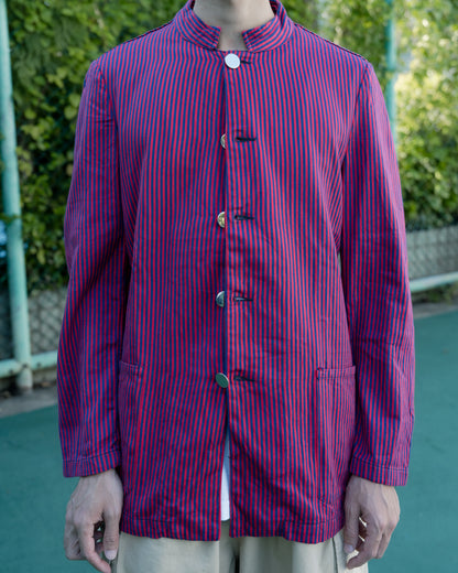 1960-70s "SARCHI-SUD s.r.l. Latina" Italian Striped Chef Jacket