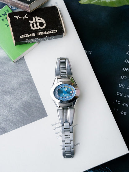 1997 SEIKO ALBA AKA Sunray Blue V782-5A40 Quartz Watch
