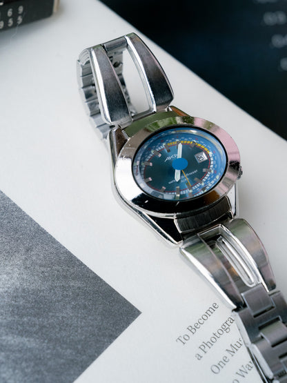 1997 SEIKO ALBA AKA Sunray Blue V782-5A40 Quartz Watch