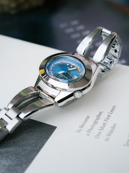 1997 SEIKO ALBA AKA Sunray Blue V782-5A40 Quartz Watch