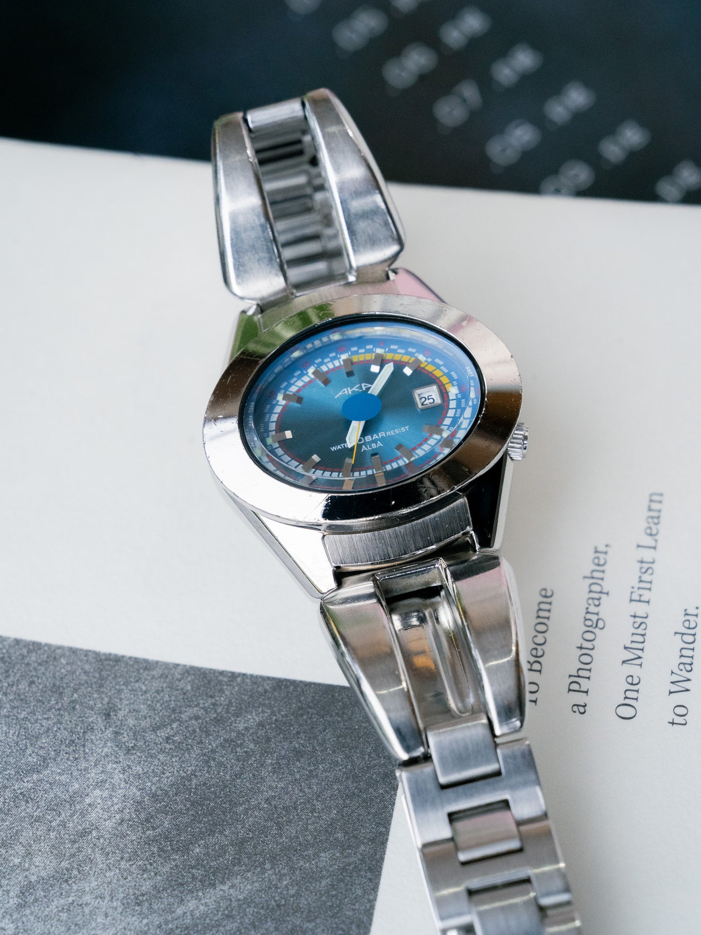1997 SEIKO ALBA AKA Sunray Blue V782-5A40 Quartz Watch