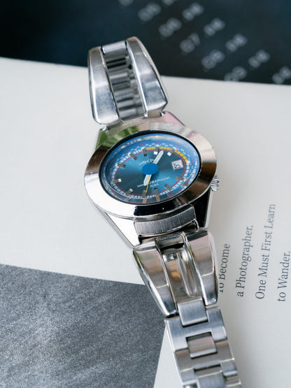 1997 SEIKO ALBA AKA Sunray Blue V782-5A40 Quartz Watch
