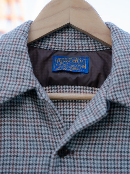 1970s "PENDLETON" Wool Houndstooth Board Shirt