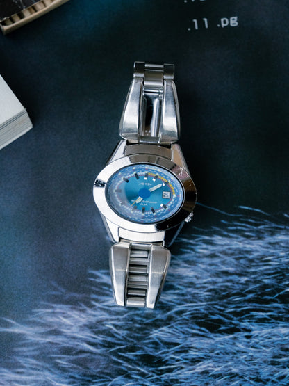 1997 SEIKO ALBA AKA Sunray Blue V782-5A40 Quartz Watch