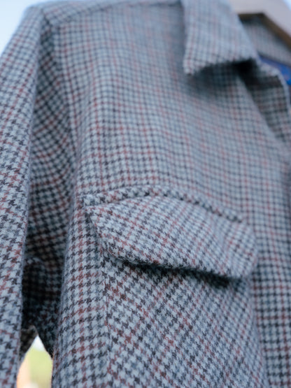 1970s "PENDLETON" Wool Houndstooth Board Shirt