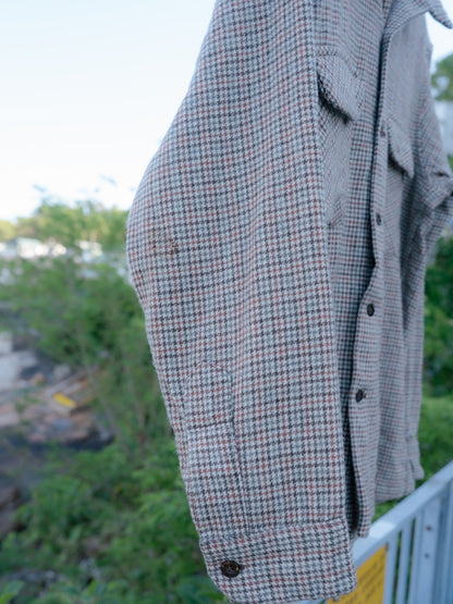 1970s "PENDLETON" Wool Houndstooth Board Shirt