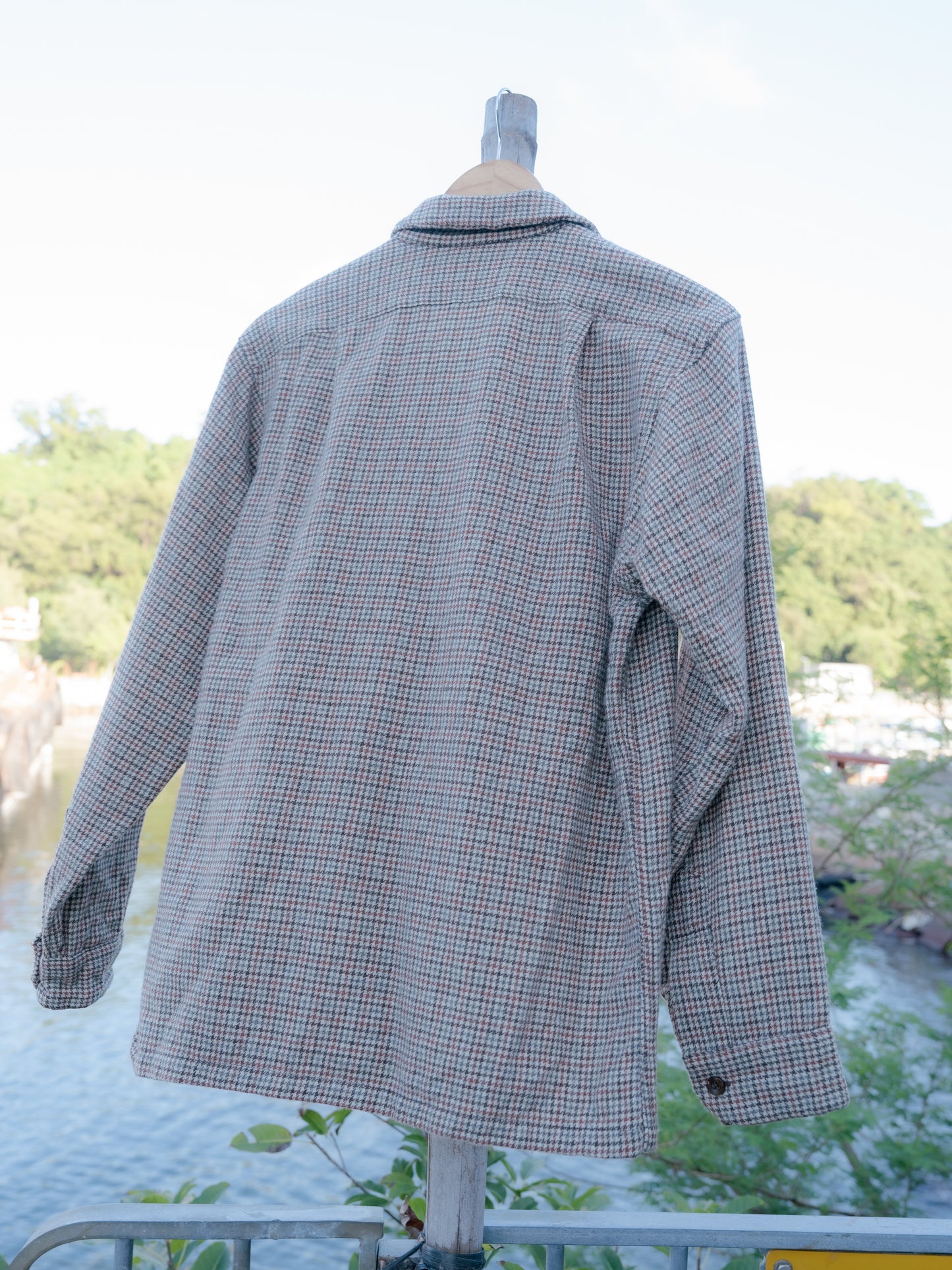 1970s "PENDLETON" Wool Houndstooth Board Shirt