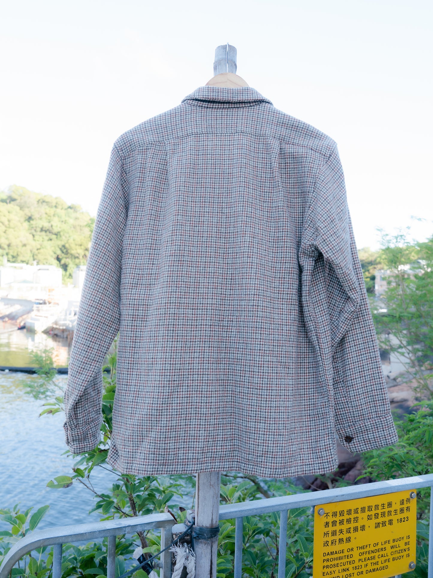 1970s "PENDLETON" Wool Houndstooth Board Shirt