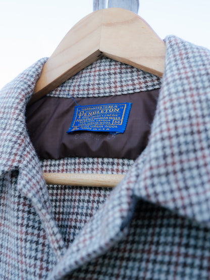 1970s "PENDLETON" Wool Houndstooth Board Shirt