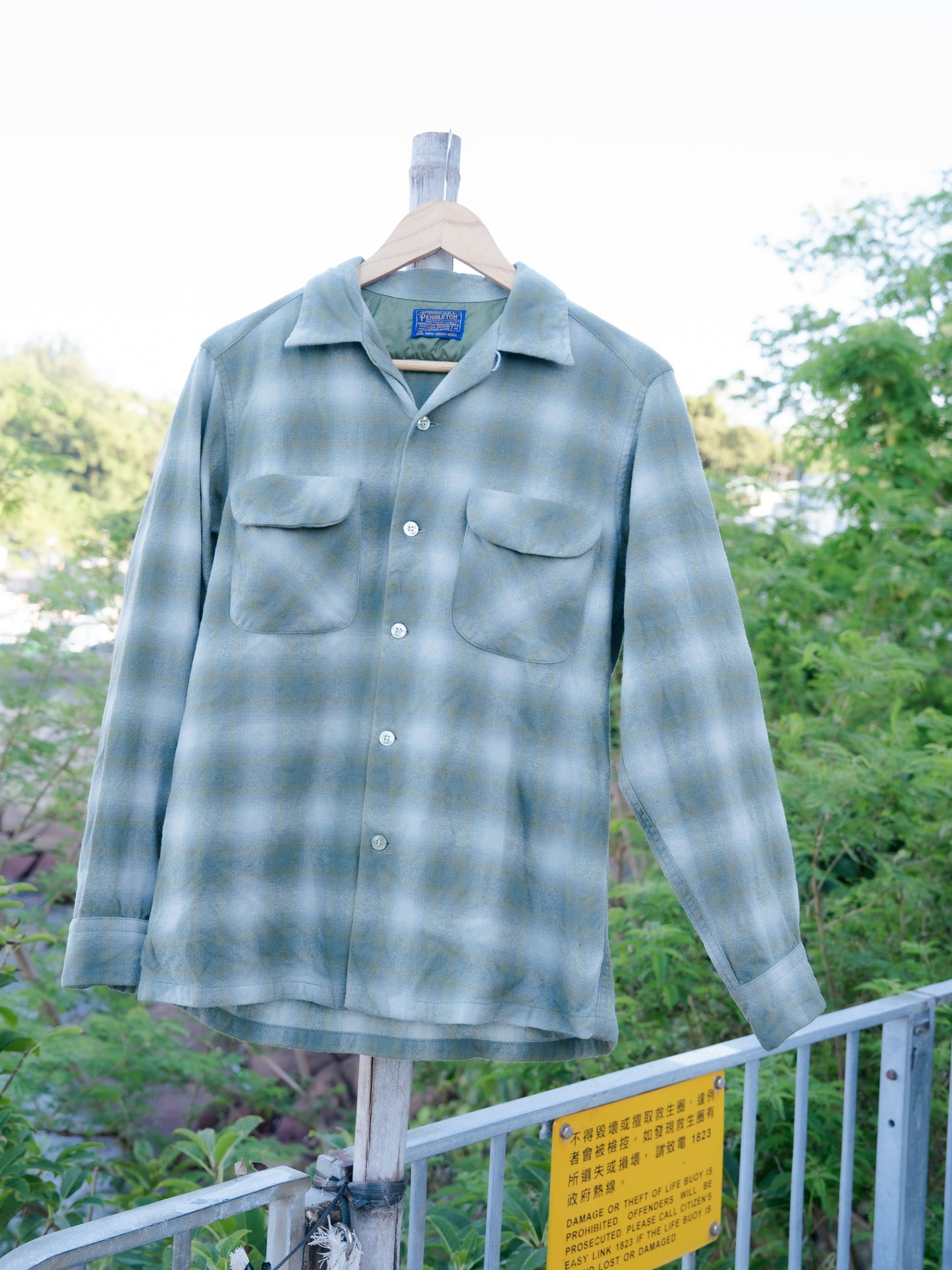 Mid 1960s "PENDLETON" Wool Plaid Board Shirt