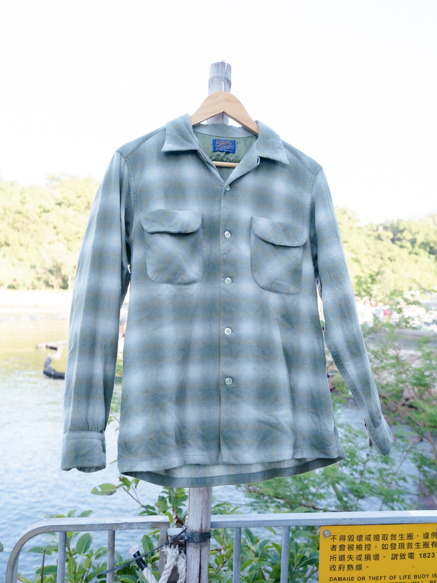 Mid 1960s "PENDLETON" Wool Plaid Board Shirt