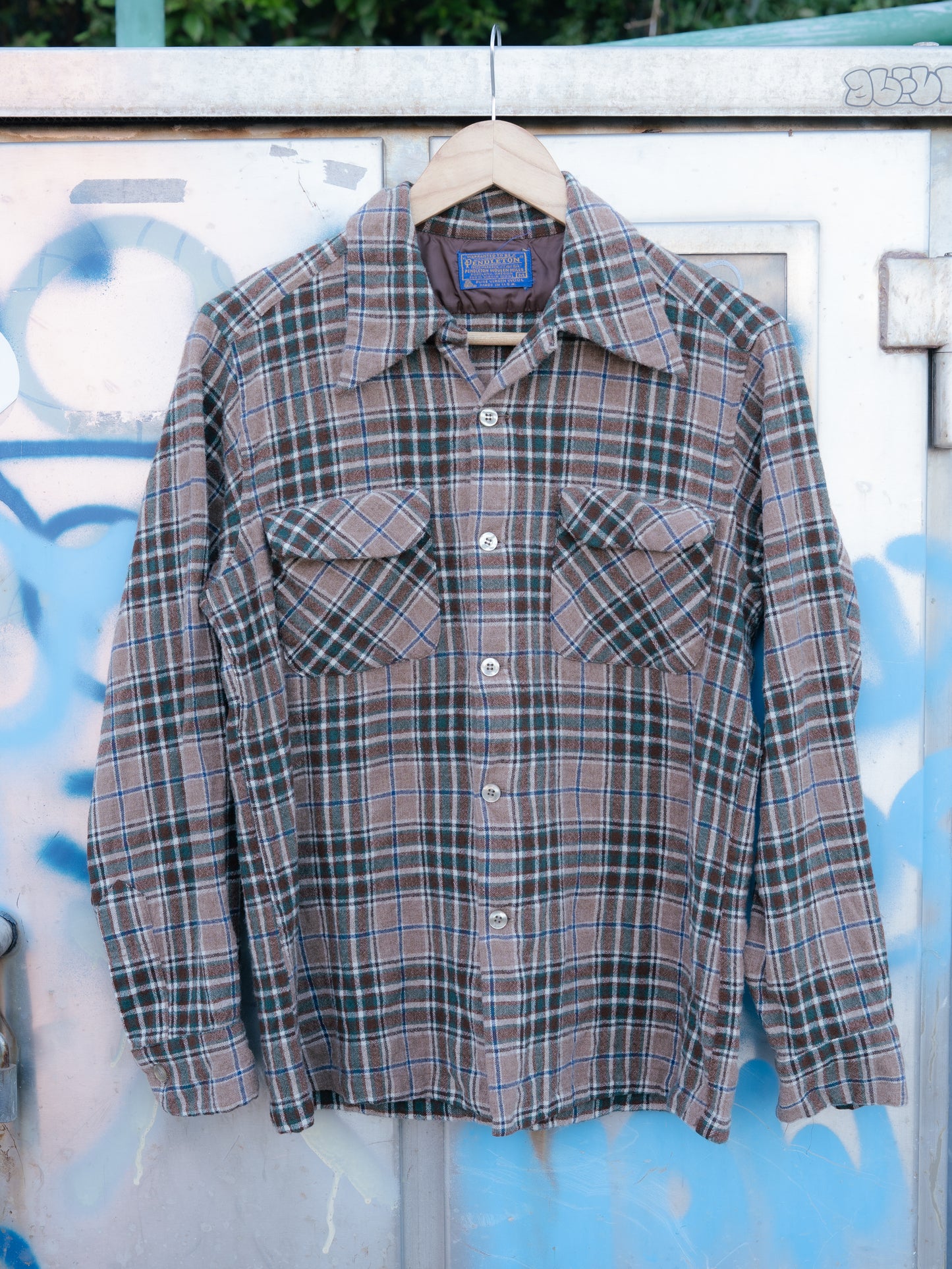 1970s "PENDLETON" Wool Plaid Board Shirt