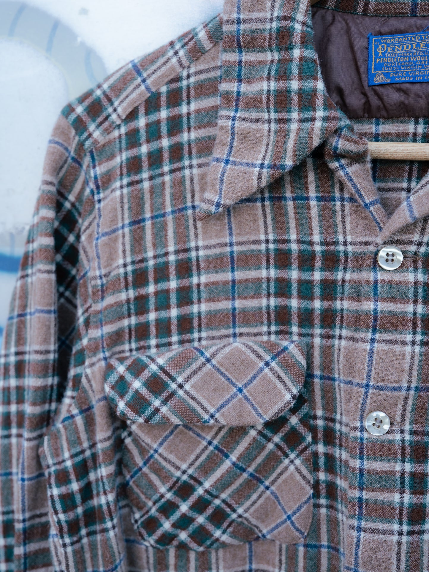 1970s "PENDLETON" Wool Plaid Board Shirt