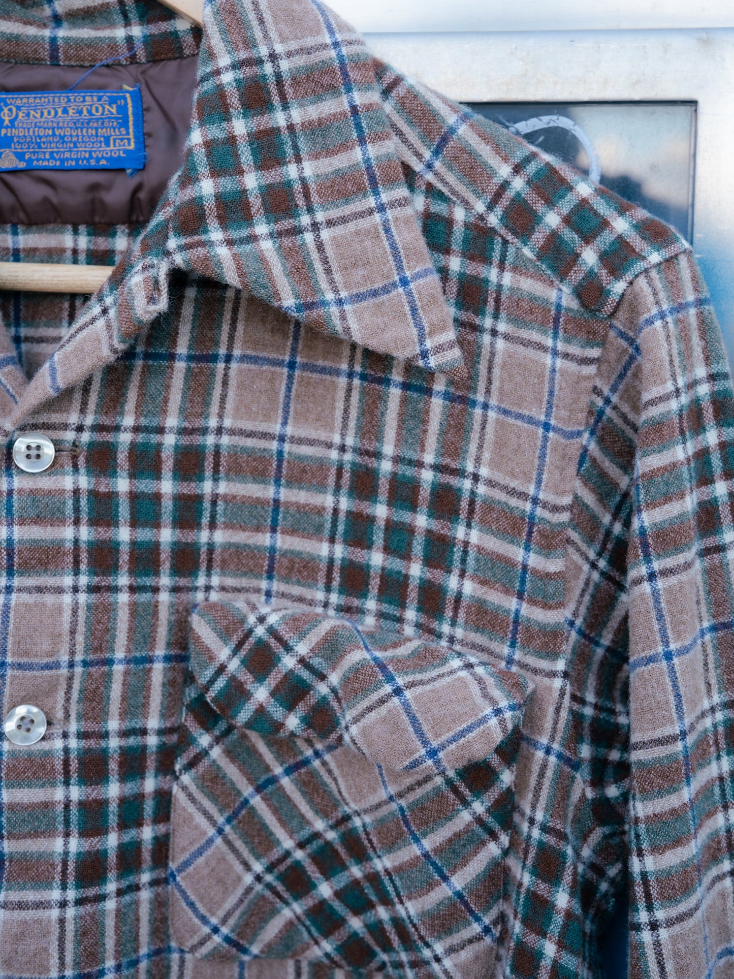 1970s "PENDLETON" Wool Plaid Board Shirt