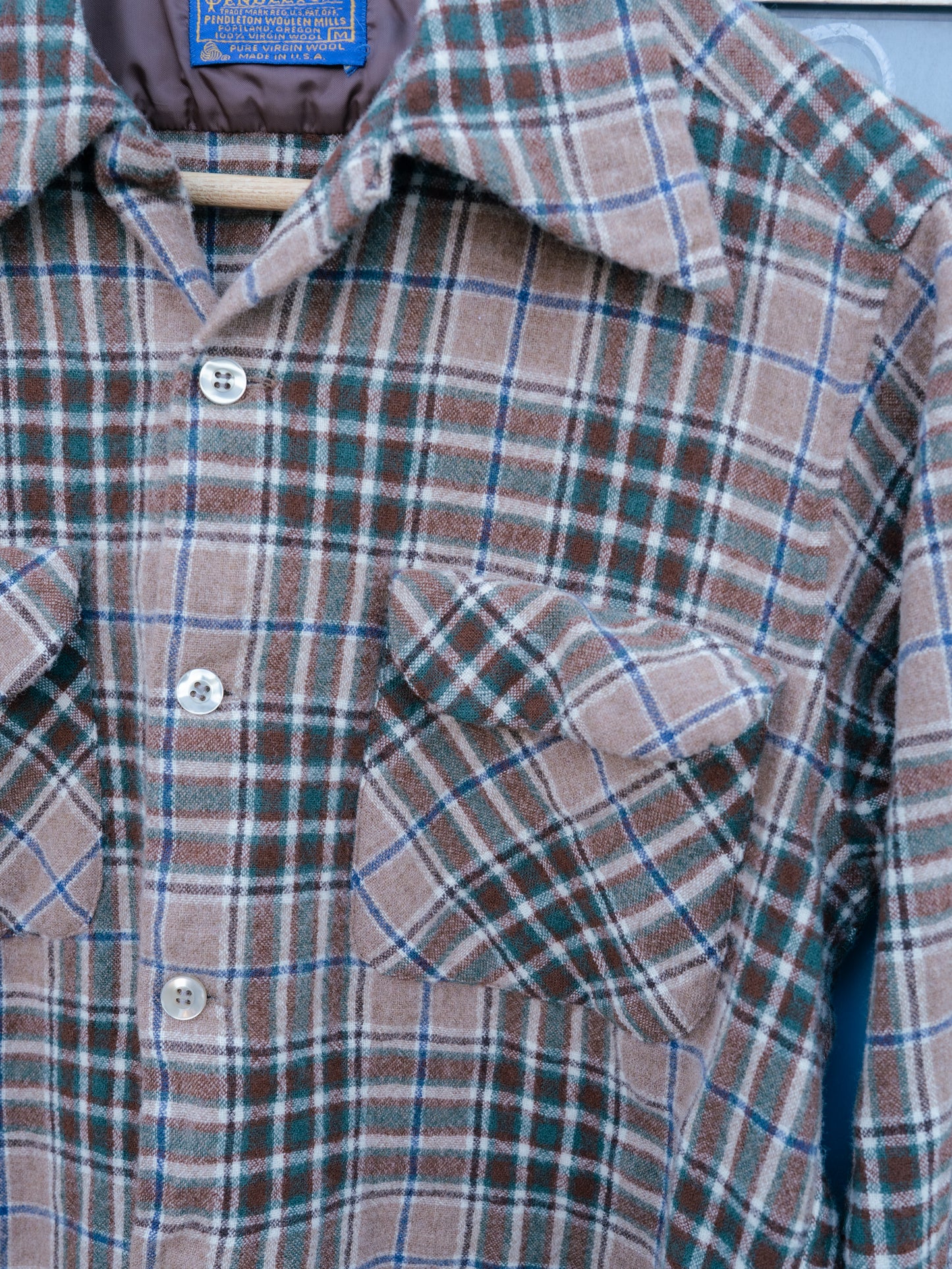 1970s "PENDLETON" Wool Plaid Board Shirt