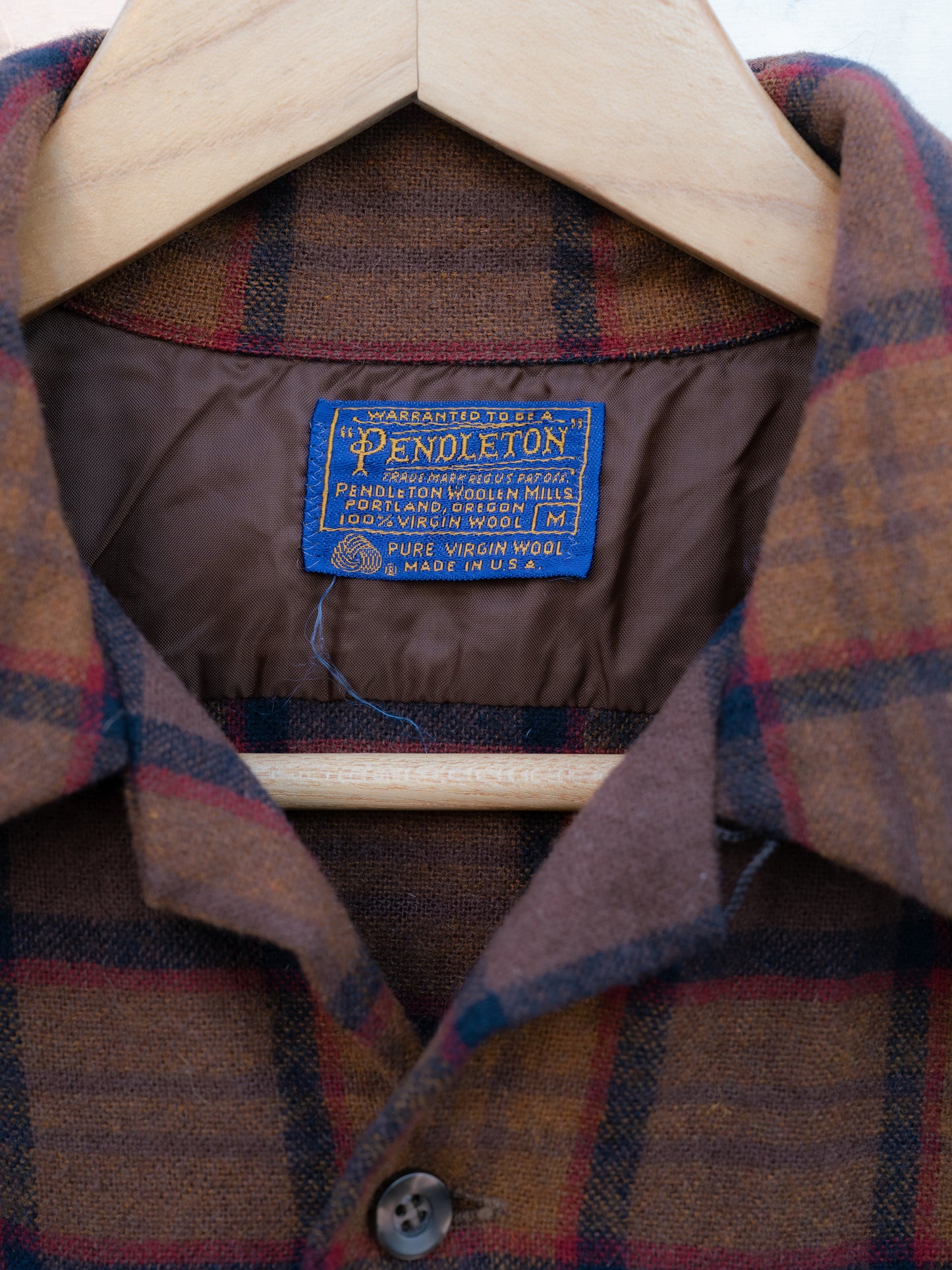 Late 1960s "PENDLETON" Wool Plaid Board Shirt
