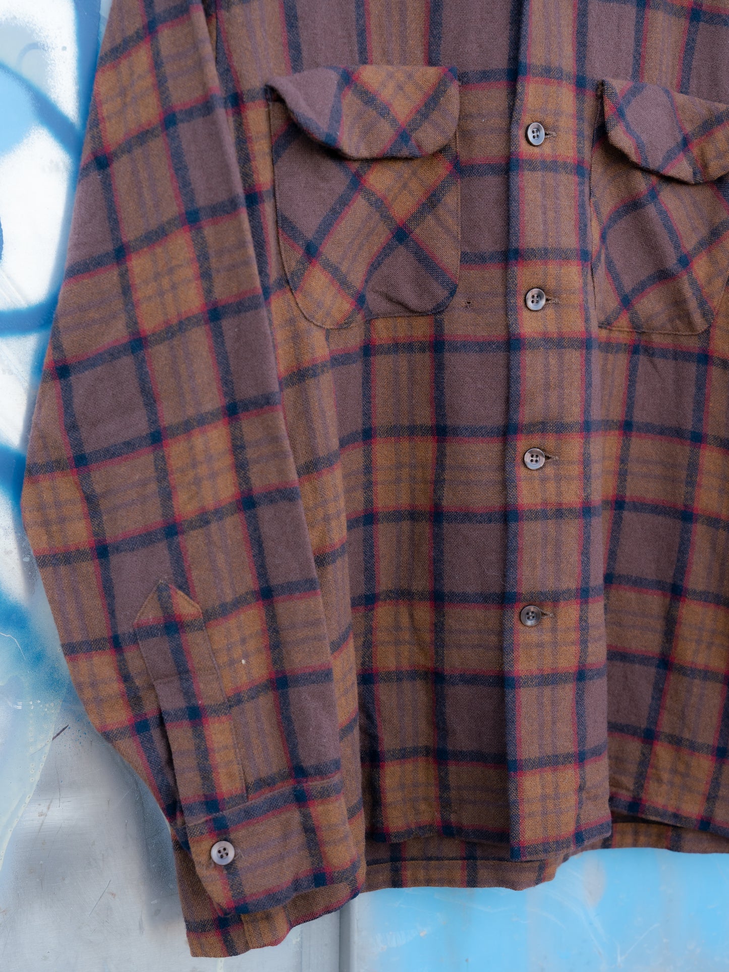 Late 1960s "PENDLETON" Wool Plaid Board Shirt