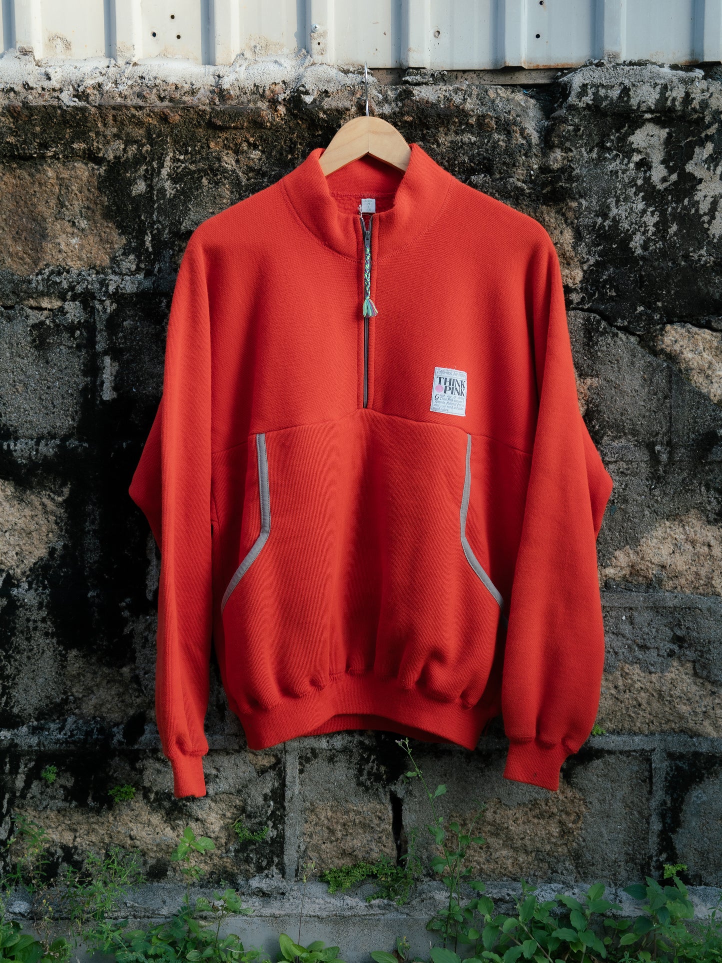 1980s "THINK PINK" Quater Zip Pullover