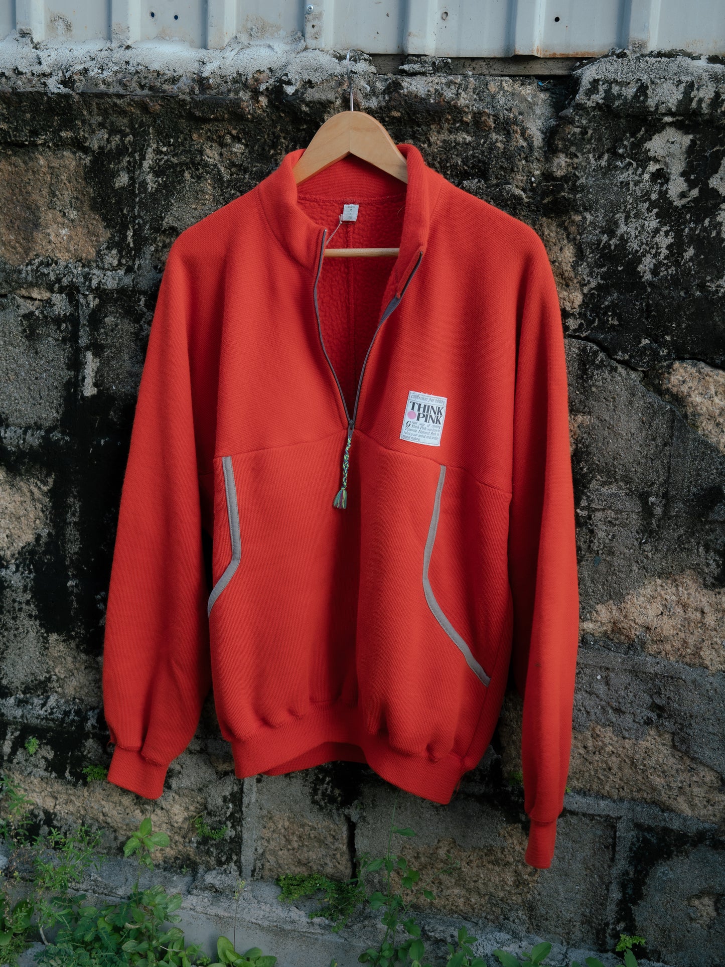 1980s "THINK PINK" Quater Zip Pullover