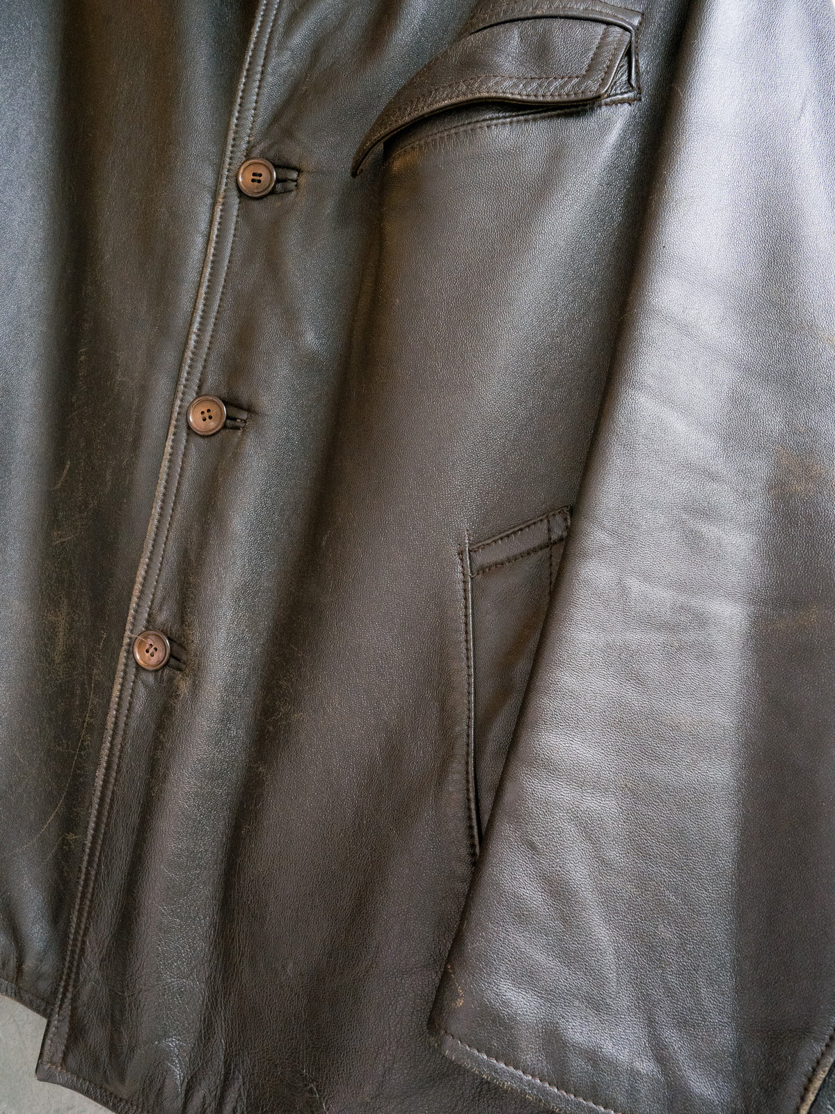 1970s French EDF Le Corbusier Leather Jacket