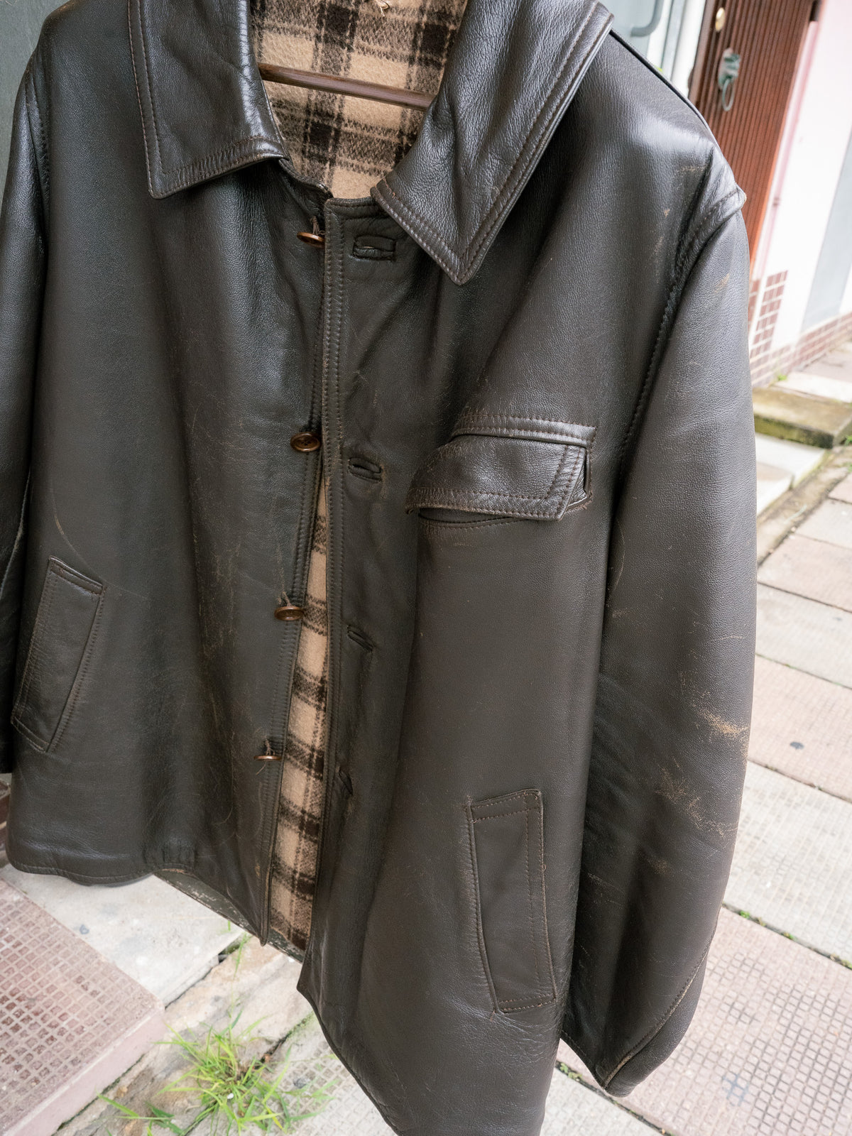 1970s French EDF Le Corbusier Leather Jacket