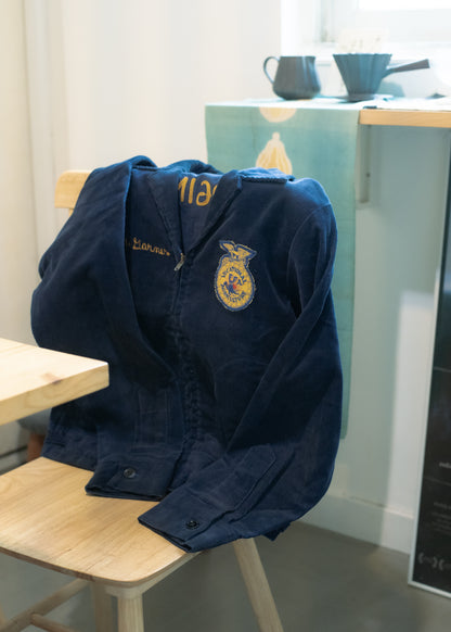 1980s FFA Blue Corduroy Jacket
