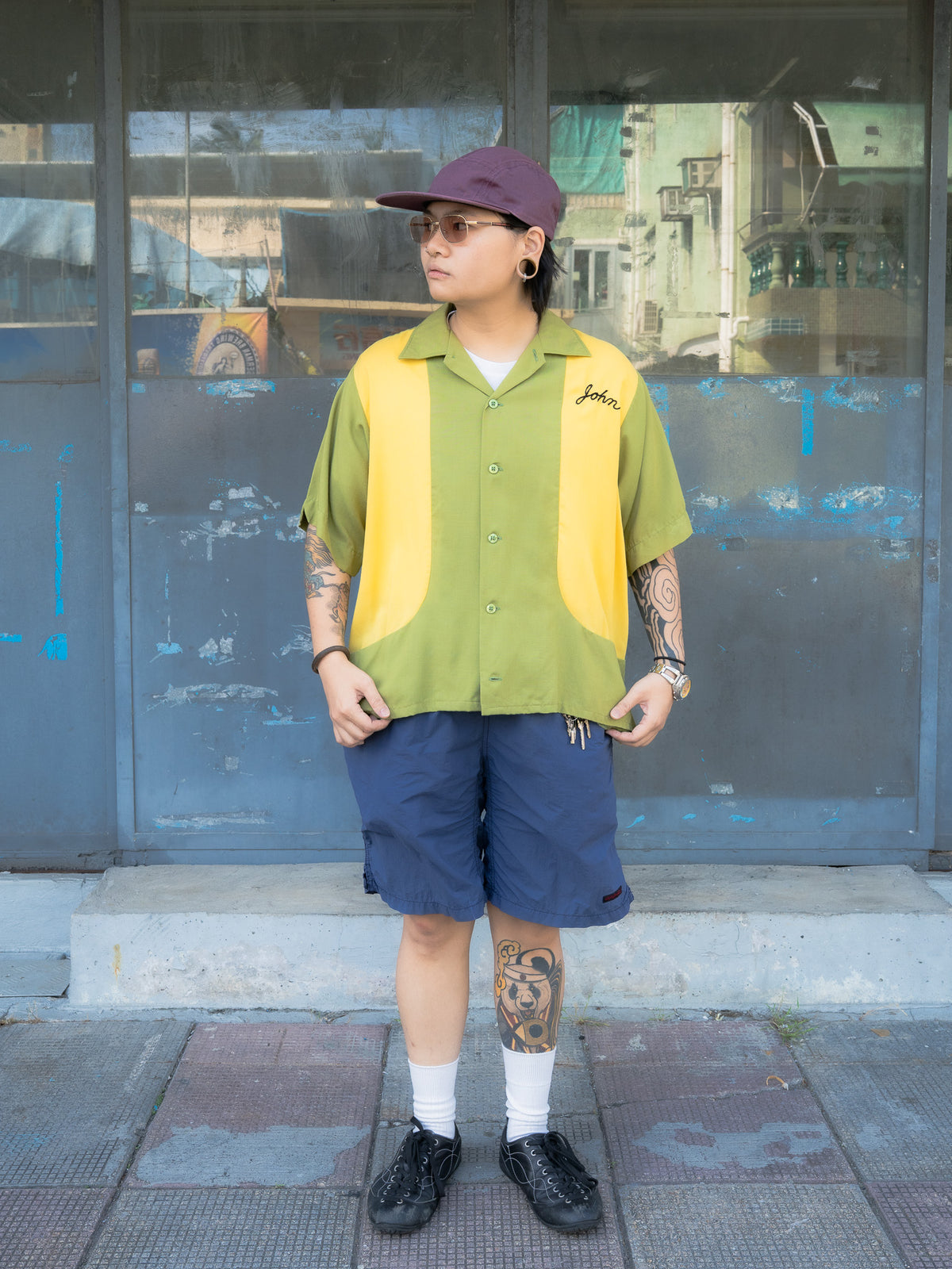 1950s "KING LOUIE" McDonald's Chainstitched Two-Tone Bowling Shirt