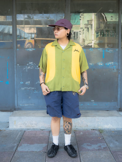 1950s "KING LOUIE" McDonald's Chainstitched Two-Tone Bowling Shirt