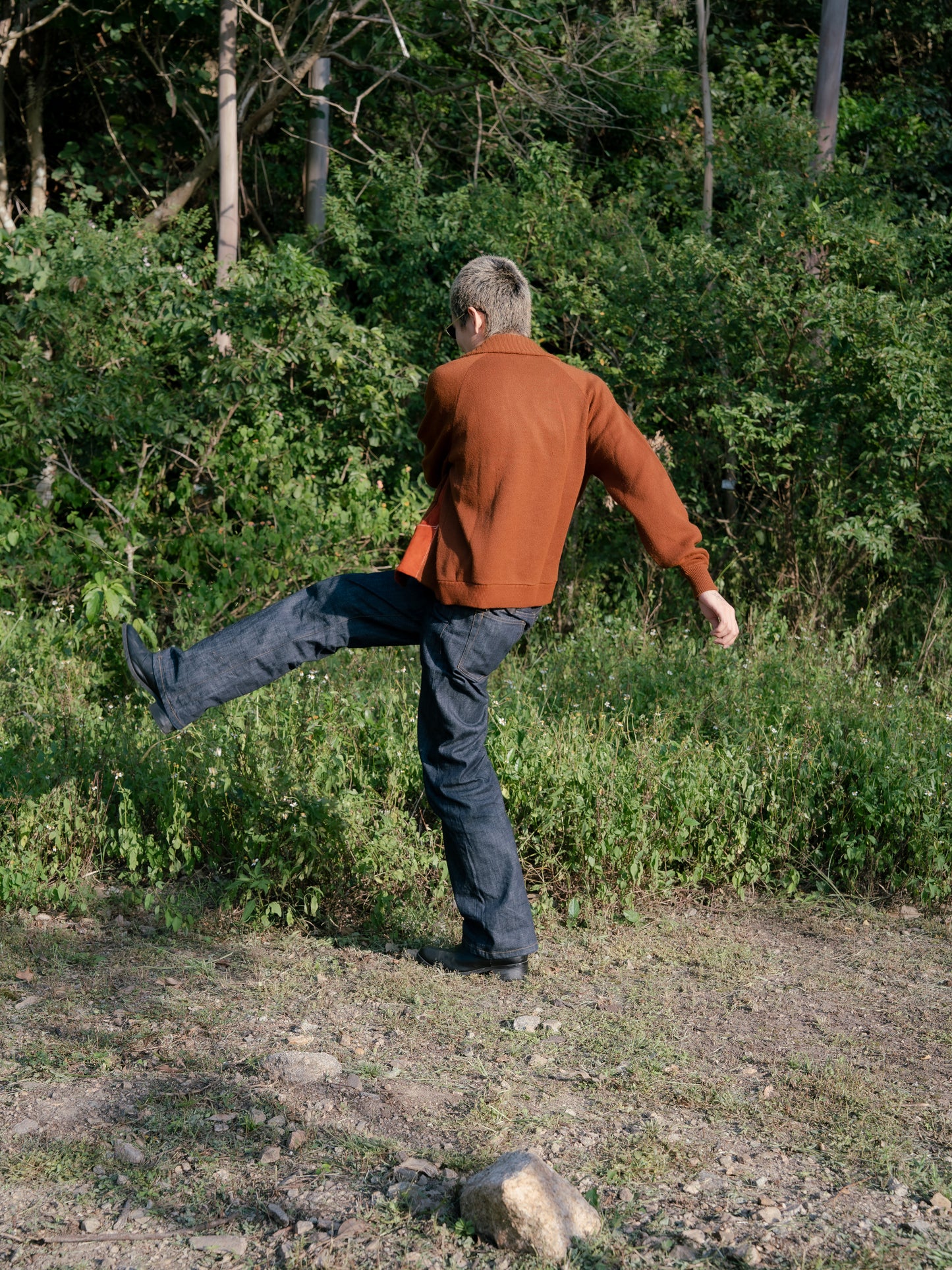 1950-60s Orlon Acrylic Mix Suede Shawl Collar Cardigan